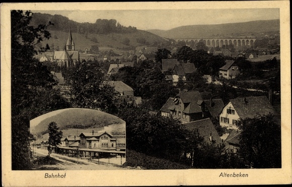 Ak Altenbeken in Nordrhein Westfalen, Bahnhof, Gesamtansicht