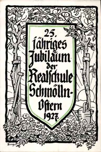 Studentika Ak Schmölln in Thüringen, 25-jähriges Jubiläum der Realschule, Ostern 1927