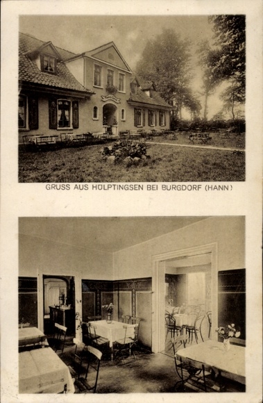 Postcard Hülptingsen Burgdorf in the Hanover region, restaurant, interior view