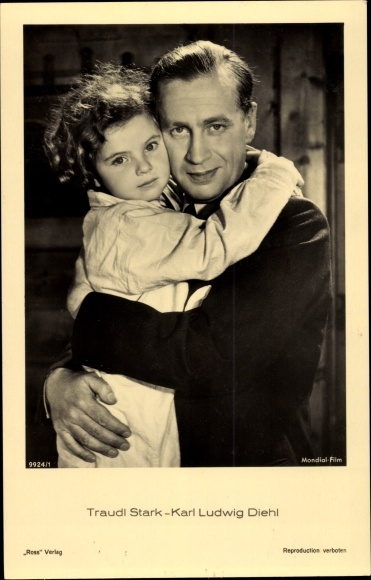 Postcard Actors Traudl Stark and Karl Ludwig Diehl, portrait