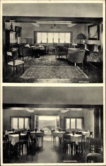 Postcard Hilchenbach in Westphalia, house on the sunny slope, interior view