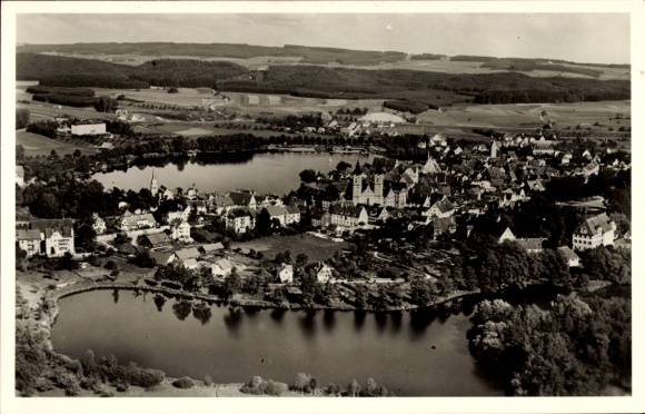 Ak Bad Waldsee in Oberschwaben Württemberg, Fliegeraufnahme
