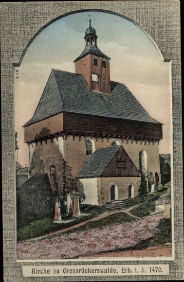 Ak Großrückerswalde in het Ertsgebergte, Kerk