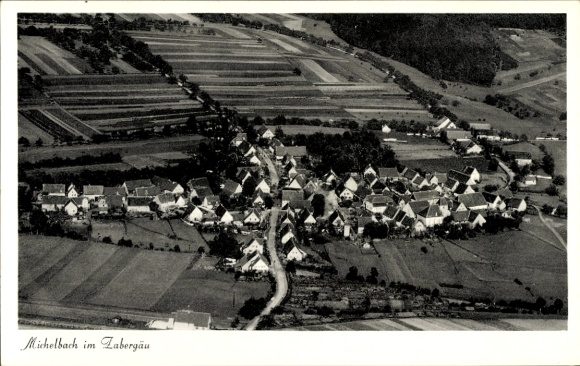 Postcard Michelbach am Heuchelberg Zaberfeld in Württemberg, aerial photograph