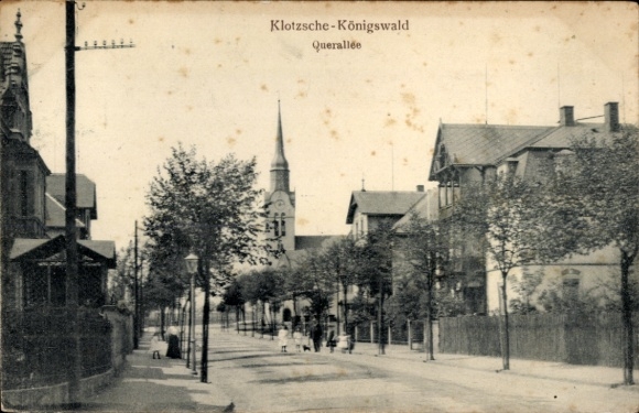 Postcard Dresden North Klotzsche Königswald, Querallee