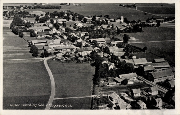 Ansichtkaart Unterhaching in Opper-Beieren, luchtfoto