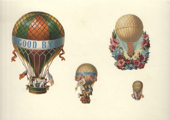 4 wafer hot air balloons with floral decoration, size approx. 14 x 9 cm, 9.5 x 7 cm, 7 x 4 cm, 3.5 x 2 cm