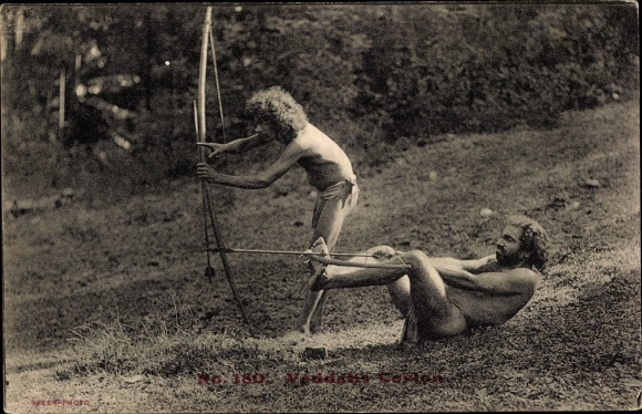 Postcard Sri Lanka, Veddahs Ceslon, Archers