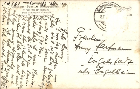 Postcard Mermuth im Hunsrück, Gasthaus Pension Ph. Johann, Ehrbachklamm