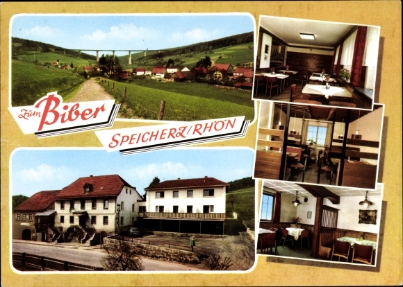 Ak Speicherz bayr. Rhön Motten in Unterfranken, Gasthof zum Biber