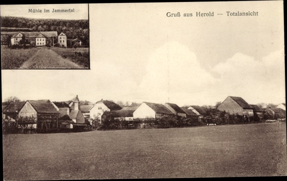 Postcard Herold im Taunus, general view, mill in the valley of tears