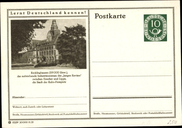 Ak Recklinghausen in het Ruhrgebied, stadhuis, gedeeltelijk uitzicht