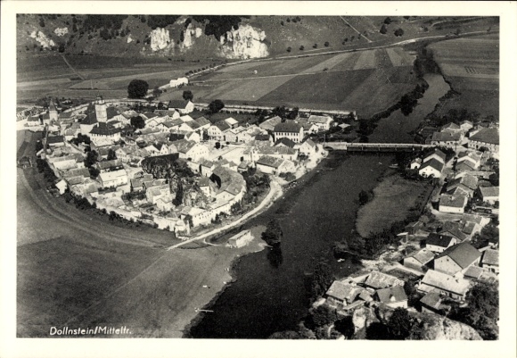 Ak Dollnstein im Altmühltal Mittelfranken Oberbayern, Fliegeraufnahme