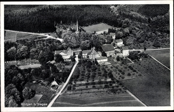 PC Rödgen district of Siegen in Westphalia, Hotel Café Haus Stangier, aerial photograph