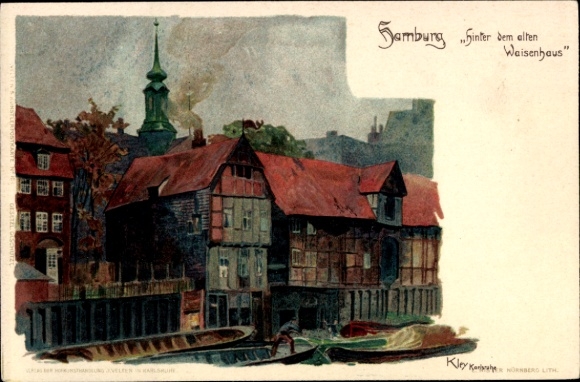 Künstler Litho Kley, Heinrich, Hamburg Mitte Altstadt, Hinter dem alten Waisenhaus, Lachmund