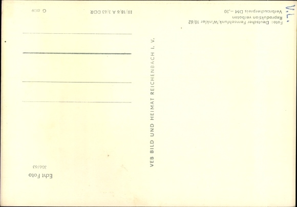 Postcard presenter Erika Radtke, GDR German television radio, portrait