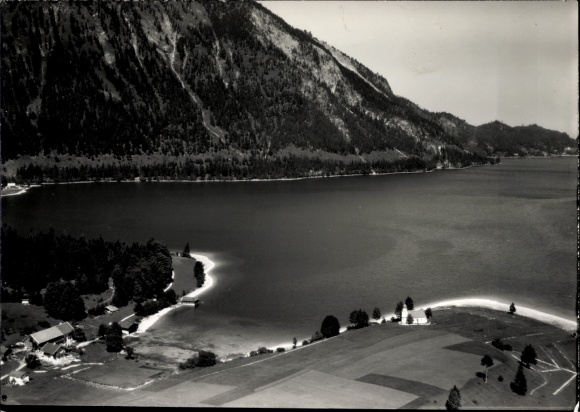 Photo Kochel am See Upper Bavaria, Zwergern am Walchensee, aerial photograph