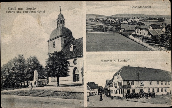 KP Dorste Osterode am Harz Dolna Saksonia, kościół, pomnik wojenny, widok ogólny, zajazd