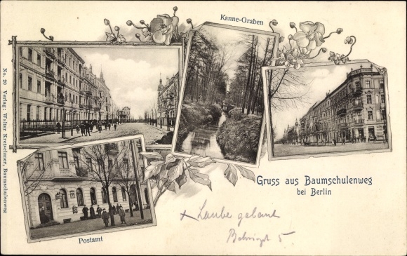 PC Berlin Treptow Baumschulenweg, Kanne Graben, post office, street section