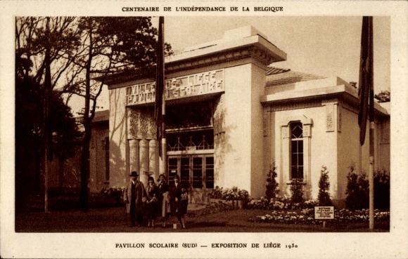 Postcard Liège Liège Wallonia, Exhibition 1930, School Pavilion South
