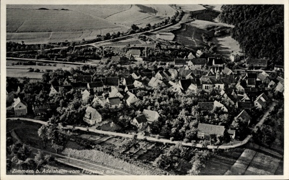 Ak Zimmern (bij Adelsheim) Seckach in Baden, luchtfoto
