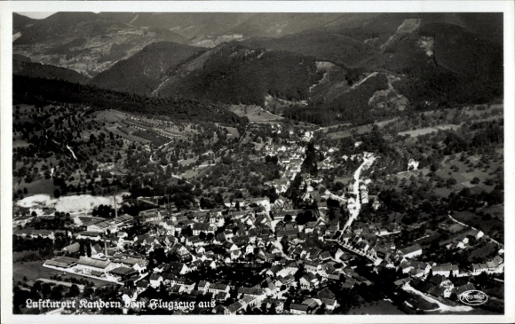 Postcard Kandern in the Black Forest Baden, aerial photograph
