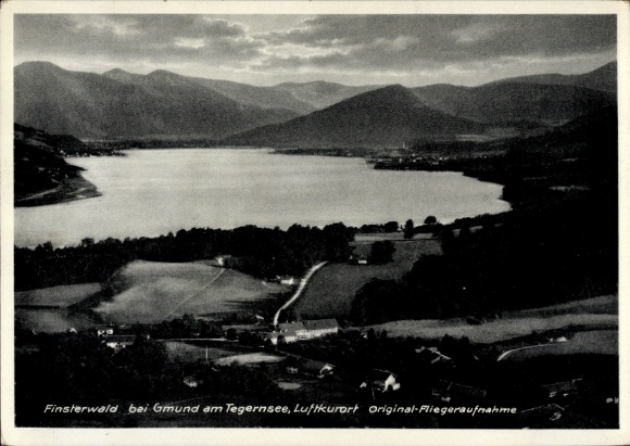 Postcard Finsterwald Gmund am Tegernsee Upper Bavaria, aerial photograph