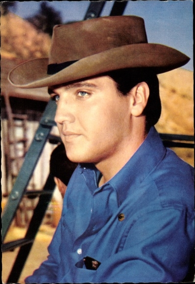 Postcard Singer and Actor Elvis Presley, Portrait, Flaming Star