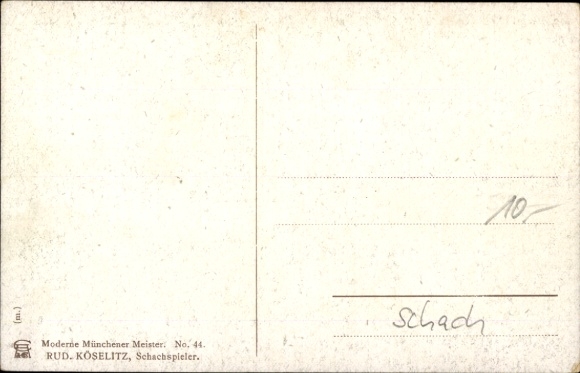 Artist Postcard Köselitz, Rud., chess player