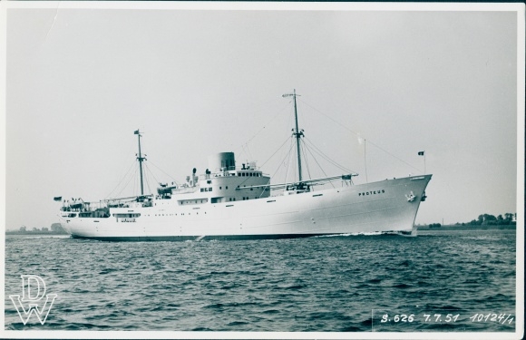 foto koelschip ms Proteus 1951, rederij F. Laeisz