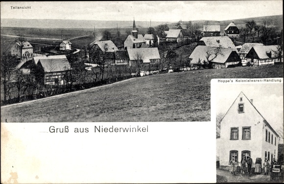 PC Niederwinkel Waldenburg in Saxony, Hoppe&#39;s grocery store, view of the town