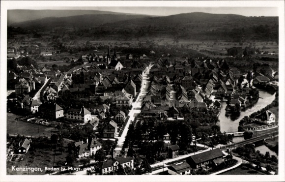 Postcard Kenzingen im Breisgau Baden, aerial photograph