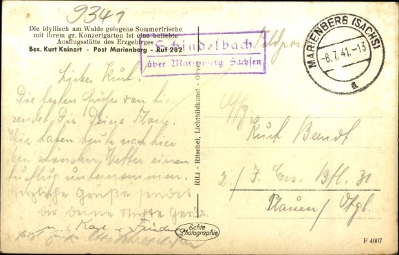 Postcard Marienberg in the Erzgebirge of Saxony, Schindelbachmühle