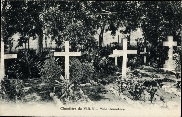 Postcard Yule Papua Neuguinea, Cemetery, Friedhof, Missionaries of the Sacred Heart