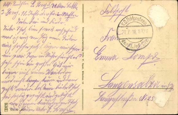 Postcard French prisoners of war, soldiers, I WW