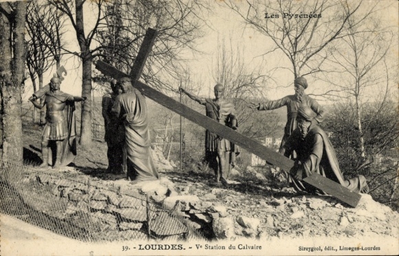 Ak Lourdes Hautes Pyrénées, V. Station des Kreuzweges