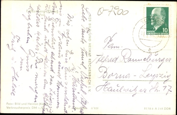 Postcard Falkenberg an der Elster, Post