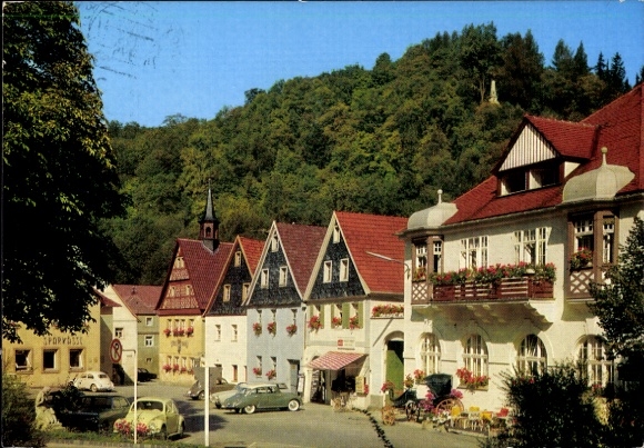 Postcard Wirsberg in the Fichtelgebirge, market square