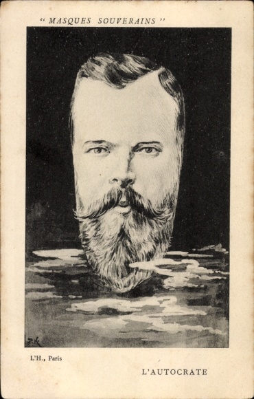 Künstler Ak Zar Nikolaus II., Karikatur
