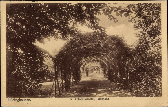 Postcard Lüdinghausen in Münsterland Westphalia, St. Antoniuskloster, pergola