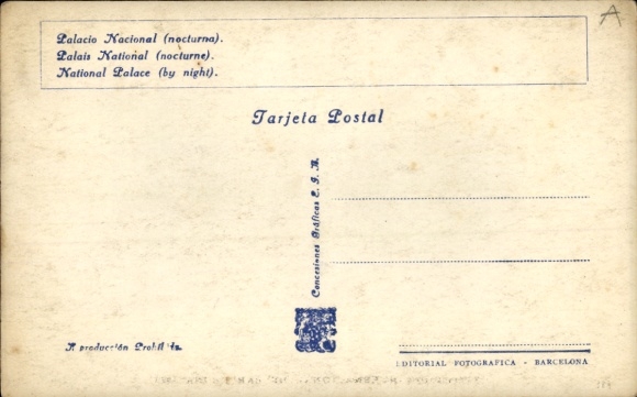 AK International Exhibition of Barcelona 1929, National Palace