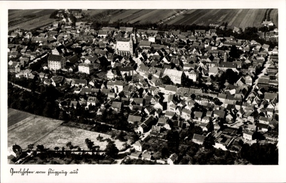 Postcard Gerolzhofen in Lower Franconia, aerial photograph
