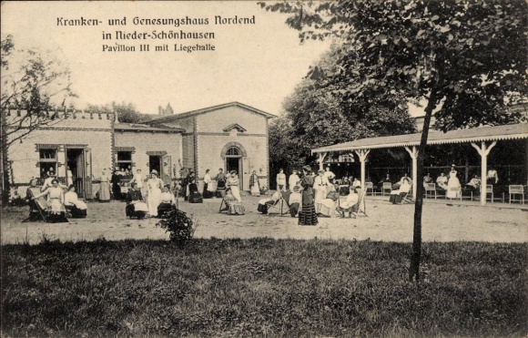 Ak Berlin Pankow Niederschönhausen Nordend, Kranken- u. Genesungshaus, Pavillon III, Liegehalle