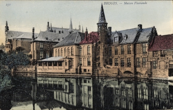 Ak Bruges Brügge Flandern Westflandern,  Maison Flamande, Wasseransicht,  Gebäude
