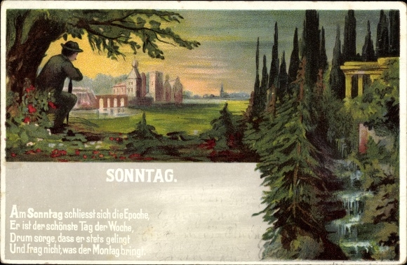 Artist Chromo-Litho Sunday, allegory