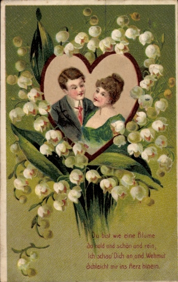 Embossed PC lovers, lily of the valley