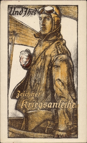 Artist Postcard Erler, And you?, Subscribes to war bonds, Fighter pilot
