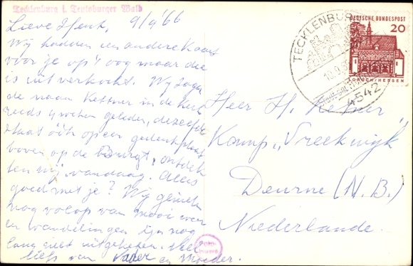 Photo Postcard Tecklenburg in Westphalia, partial view with church, 1934