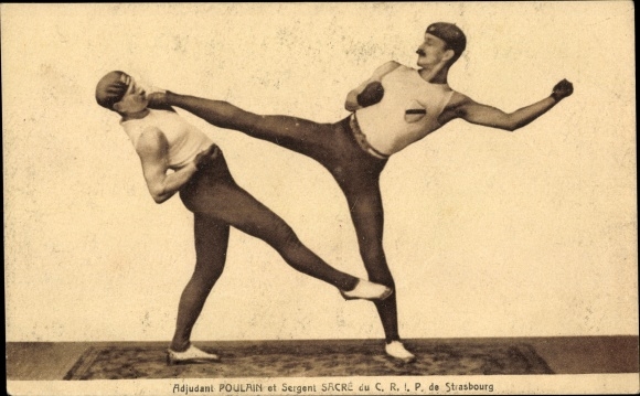 PC Strasbourg Strasbourg Alsace Bas Rhin, Adujutant Poulain and Sergeant Sacre, martial arts