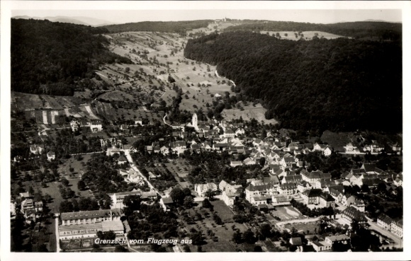 Ak Grenzach Wyhlen am Rhein, Fliegeraufnahme